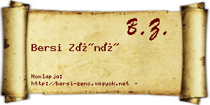 Bersi Zénó névjegykártya
